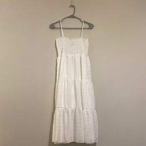 Smocked white dress, size XL